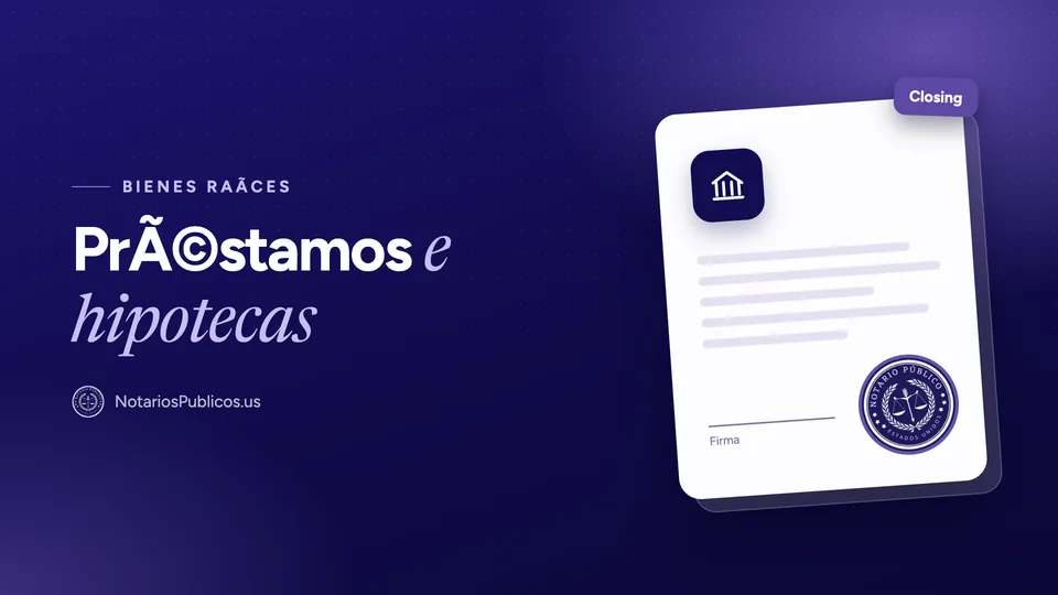 Documentos de préstamos e hipotecas ante notario