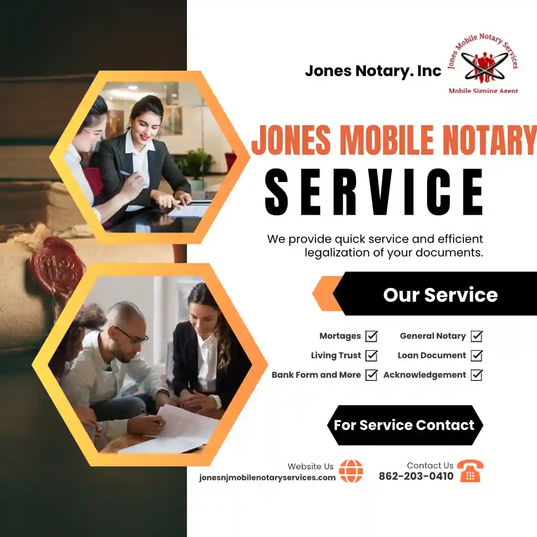 Jones New Jersey Mobile Notary Signing Agent